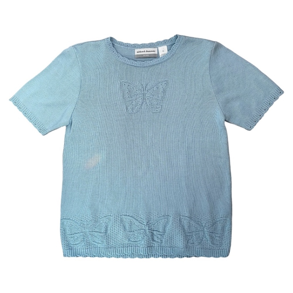 vintage alfred dunner blue butterfly sweater